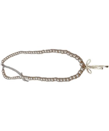 Elegant Gray Necklace for Women | Adjustable Collarbone Chain with Brown Pearl | Oralgos Jewelry Accessory - Buy Online on SooperMarket.com
