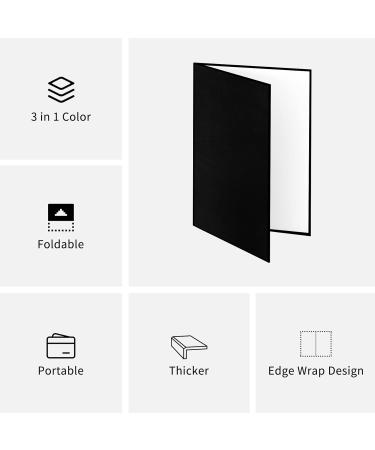 Meking 3 in 1 Photography Reflector Cardboard 17x12 inch A3 Folding Light Diffuser Board - Black Silver White for Product and Food Photography - Buy Online on SooperMarket.com
