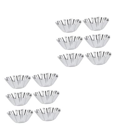 Milisten 12 Pcs Chocolate Chip Muffins Silicone Small Tart Cases Quiche Pan Egg Tart Stainless Egg Tart Wrapper Baking Mold Sushi Dipping Bowls Egg Tart Cups Egg Tart Tins Mini Pudding Mold Size 1x2pcs Silverx2pcs