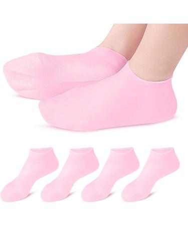 Silicone Gel Moisturizing Socks for Dry, Cracked Feet | Spa Foot Care Waterproof Socks | Fits US Size 6-9 | Pink - Buy Online on SooperMarket.com