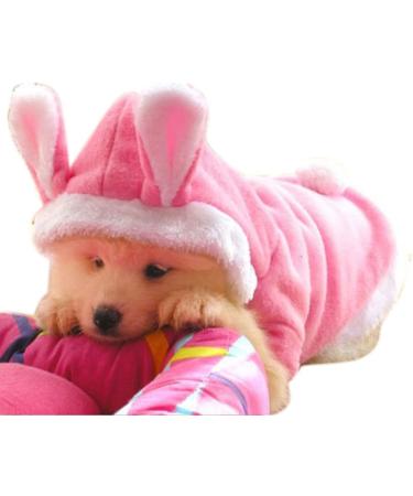 Delifur Dog Easter Bunny Costume Pet Rabbit Hoodie Adorable Dog Coat for Small Dog and Cat (S)
