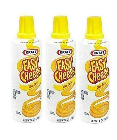 3 KRAFT EASY CHEESE CHEDDAR IN CAN 8oz