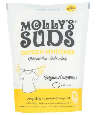 Molly's Suds Oxygen Whitener Chlorine-Free Color Safe Brightens Dull Whites with Lemon 41.09 Ounce (Pack of 6)