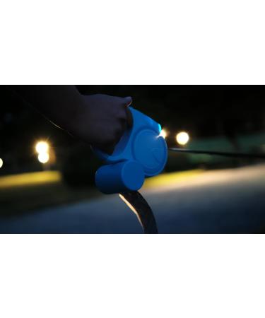 Ultra White Extendable Dog Lead with LED Light & Waste Bag Holder - 5m Retractable Leash for Large Dogs - Reflective & Strong Training Lead for Small, Medium, and Large Dogs - Buy Online on SooperMarket.com
