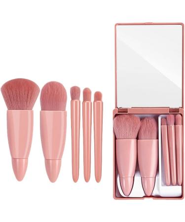 kawehiop 5 Pieces Makeup Brushes Plastic Handle with Mirror Powder Foundation Beauty Make Up Soft Brush Beginner Cosmetics - Buy Online on SooperMarket.com