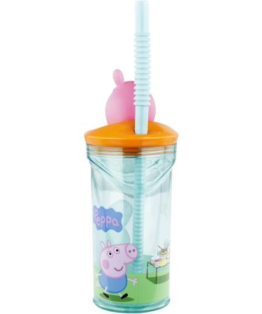 Peppa Pig Drinking Cup with Straw & 3D Figure - 360ml BPA-Free Kids' Cup for Boys & Girls - Buy Online on SooperMarket.com