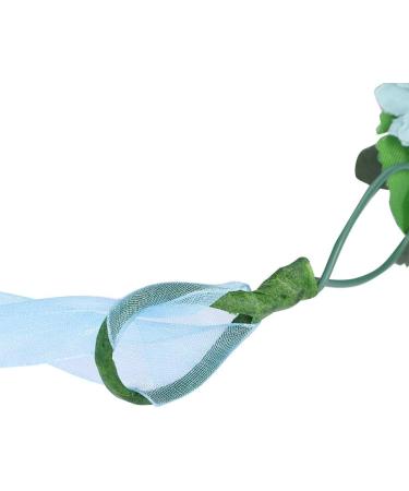 Floral Crown Headband Bride Flower Wreath Crown Flower Garland Headband Hair Wreath Hair Garland Boho Floral Headpiece with Ribbon Rose Flower Bohemian Hair Accessories for Wedding Party Festival Blue - Buy Online on SooperMarket.com