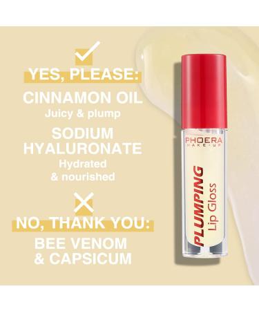 Phoera Lip Plumping Gloss | Natural Lip Care with Vitamin E Shea Butter & Cinnamon Oil for Fuller Softer Lips - Buy Online on SooperMarket.com