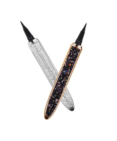 FOYTOKI 4 Pcs Diamond Eyeliner Waterproof Eyeliners Liquid Eye Liner Eyeliner Liquid Pen Silver Black