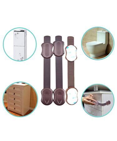 Shop Huture 6-Piece Multi-Purpose Child Safety Cabinet Locks - No Tools Adjustable Straps for Drawers Ovens Fridges & More - Easy Adhesive Installation - Brown - Buy Online on SooperMarket.com