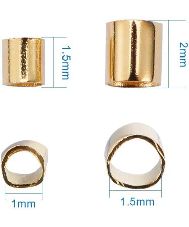 PandaHall Tube Crimp Beads 3000 Pcs Brass Spacer Beads for Jewelry Making - Golden/Silver/Platinum - 1.5mm, 2mm, 2.5mm - Buy Online on SooperMarket.com