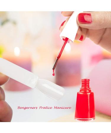 100 PC Hedmedum False Nail Art Tips Display Sticks with Metal Split Ring - White Color Swatch Sticks for Salon & Gel Polish Practice - Buy Online on SooperMarket.com