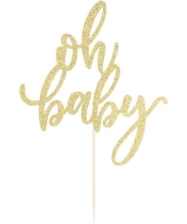 Golden Oh Baby Cake Topper - Baby Party Decoration for Baptism, Gender Reveal & New Baby Celebrations - Buy Online on SooperMarket.com