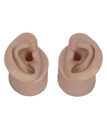 Silicone Ear Model Silicone Body Parts Left and Right Soft Flexible Model Fake Ear Piercing Practice Ear Model Simulation Silicone Ear Mold for Jewelry Display Teaching Tool (3)