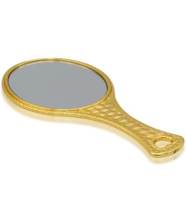Garden Of Arts Golden Handheld Salon Barbers Hairdressers Oval Mirror with Grip Handle - Buy Online on SooperMarket.com
