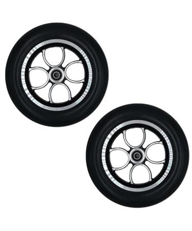 Wheelchair Front Wheel Solid Wheelchair Front Wheels Professional Wheelchair Wheel Replacement Rubber Wheelchair Tyre Used for Rollators Walk 1 Pair