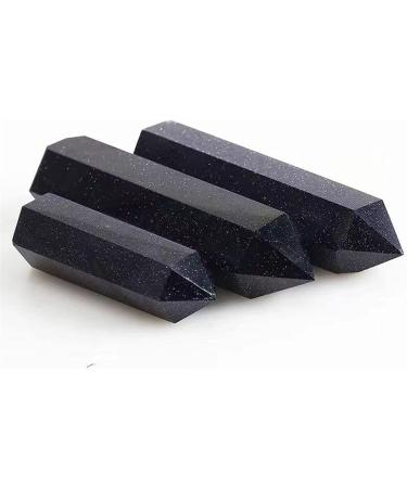 Collection 80mm-90mm Natural Crystal Blue Gold Sand Stone Tower Quartz Point for Feng Shui 1pc - Buy Online on SooperMarket.com