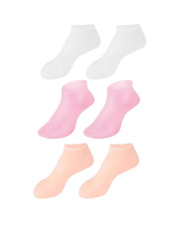 Moisturizing Socks Silicone Socks for Dry Cracked Feet Women 3 Pairs Soft Moisturizing Socks Anti Slip Women Spa Pedicure Gel Socks Aloe Sock for Softening Rough Skin Calluses