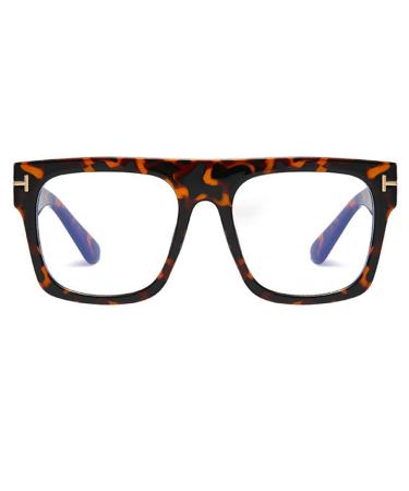 Jurchio Unisex classic glasses for men and women |Space glasses frame in the vintage look |Without strength clear glass glasses glasses with glasses case pattern (blue light filter glasses)