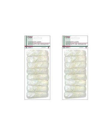 16-Pack Clear Disposable Shower Caps - Home & Hotel Use | Elastic Plastic Bath Hair Protection - Buy Online on SooperMarket.com