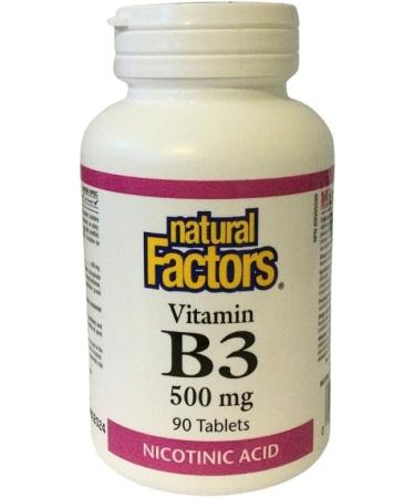 NATURAL FACTORS B-3 Niacin 500Mg 90 Count - Buy Online on SooperMarket.com