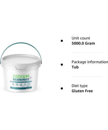 Sodium Bicarbonate 5Kg Bucket - Food Grade Baking Soda (E500 Pharmaceutical/FCC Grade) Pure Fine Powder - Buy Online on SooperMarket.com