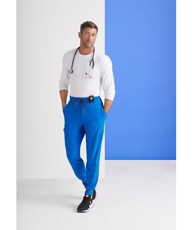 BARCO One Vortex Men's Scrub Jogger - Elastic Waist Eco-Friendly 4-Way Stretch Pant - Steel - Size Medium - Buy Online on SooperMarket.com