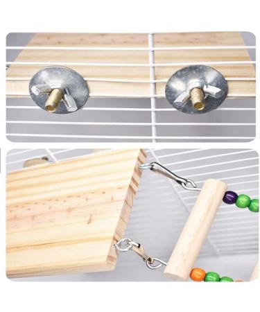 Wooden Bird Ladder Stand with 8 Swings - Perfect for Pet Training and Play | Bird Cage Accessories for Cockatiel Parakeet - Buy Online on SooperMarket.com