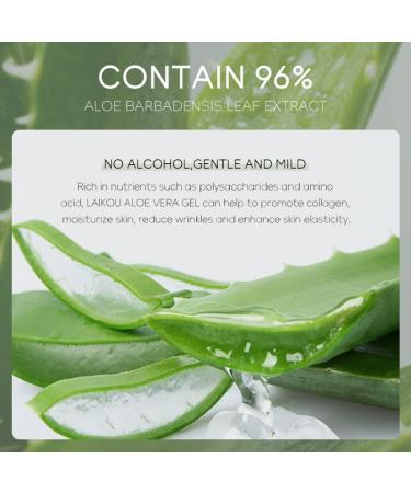 Organic Aloe Vera Gel for Face and Body - 96% Fresh Aloe, Deeply Soothing & Firming, Sunburn Relief, Acne Treatment - Buy Online on SooperMarket.com