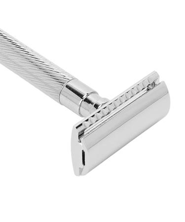 Premium Silver Manual Safety Razor for Men | Exquisite Craftsmanship | International Shipping Available - Buy Online on SooperMarket.com