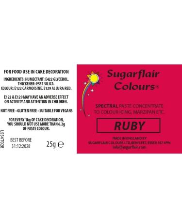 Ruby Spectral Food Colouring Paste - 25g | Highly Concentrated Dye for Sugar Pastes, Buttercream & Cake Mix - Buy Online on SooperMarket.com