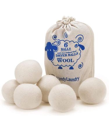 Wool Dryer Balls 6-Pack Premium Natural Fabric Softener Award-Winning - Baby Safe & HypoallergenicWool Balls Replaces Dryer Sheets - Wool Balls for Dryer - Laundry Balls for Dryer