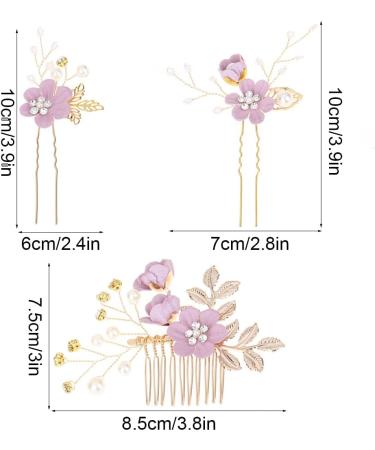 EIHI 3 Pieces Rose Accessory Cheveux Mariage Bijoux Cheveux Pince Cheveux Mariage Bijoux Cheveux Mariage Bijoux de Cheveux pour Femme A - Buy Online on SooperMarket.com