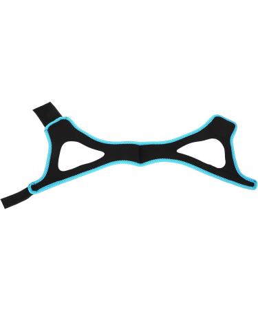Adjustable Anti-Snoring Chin Strap - Black with Sky Blue Trim - Stop Snoring & Improve Sleep Quality - Buy Online on SooperMarket.com
