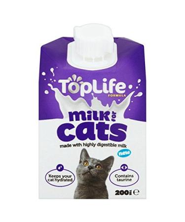 Toplife Lactose Reduced Cows Milk for Cats 200ml (PACK OF 6)