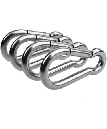 Pubiao 4-Piece Stainless Steel Carabiner Feather Hooks (M6) - Durable Chain Hooks for Travel Camping Hiking Fishing & Dog Walking - Buy Online on SooperMarket.com