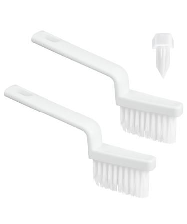 2pcs V Shaped Grout Cleaner Brush Handheld Stiff Bristle Crevice Cleaning Brush Multifunctional Shower Scrub Tool for Tile Floors Tracks Door Slot Bathroom Kitchen