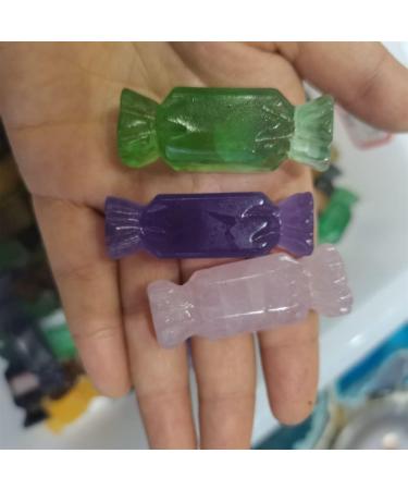 Natural Crystal Rough Home Decoration 1PC Natural Fluorite Crystal Stone Candies Hand Carved Handicraft GemstoStones Gemstones for Home DIY Decorations Stones - Buy Online on SooperMarket.com