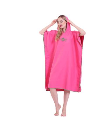 Badeponcho surf poncho ultra -echo towel bath towel poncho beach transformerhilfe quick -dry bathrobe from microfases for women men 90 * 110cm rose red