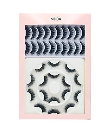 Desikixudy 18 Pairs False Eyelashes Natural Wispy Fluffy Dramatic Volume Lashes Extension Cruelty-Free Eyelash MD4