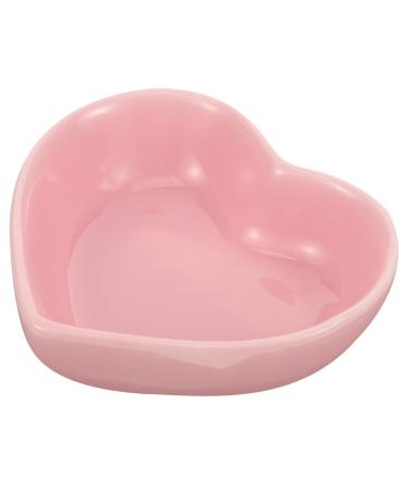 POPETPOP pet bowl food guinea pig hamster feeder chinchilla bowl hamster saucer kitten bowls heart shaped hamster water bowl hamster supplies small cat bowl chipmunk squirrel ceramics 8x7cm Pink