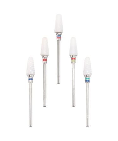 FOMIYES Manicure Pedicure Tools 5pcs Nail Polishing Accessories Ceramics Drill Gravel Nail Bit Remove Gel