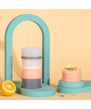 2pcs Liwein Milk Formula Dispenser - 4 Layers Portable Pot for Travel Outdoor Feeding - Blue+Pink - Buy Online on SooperMarket.com