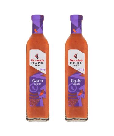 2 x 500g Medium Hot Spicy Garlic Sauce Red Pepper Peri Peri Flavour Dressing Marinade Seasoning