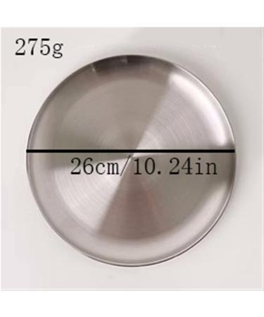 Serving Plates Stainless Steel Plate Round Restaurant Cafe Kitchen Flat Plate Metal Circular Dinner Plate Vintage Frosted Mirror Dessert Plate for Appetizer Dinner and Desserts (Size : L) Large - Buy Online on SooperMarket.com