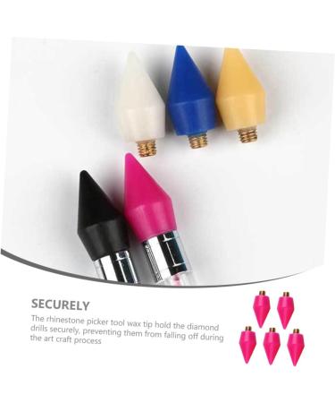 POPETPOP 5pcs Tools Diamond Art Pen Tip Dotting Tool Refills Gem Picker Tool Diamond Art Pen Refill Diamond Art Supplies Diamond Art Accessories Rhinestone Wax Metal 2.85X1.50X1.50CM Rosy - Buy Online on SooperMarket.com