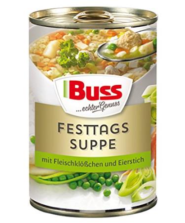 Buy Buss Classics - Fine Festive Soup with Meatballs & Vegetable Soup with Egg Custard - 12 x 400g | International Shipping Available - Buy Online on SooperMarket.com