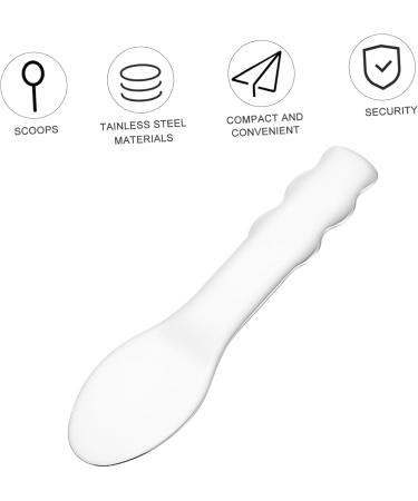 HAPINARY Stainless Steel Ointment Spoon Makeup Spatula Tool Skincare Tiny Spoons Cream Makeup Brush Beauty Tool for Cream Brush Clay Skincare Tools Silicone Spoon Baby Facial 6.5x2x0.2cm Silver - Buy Online on SooperMarket.com