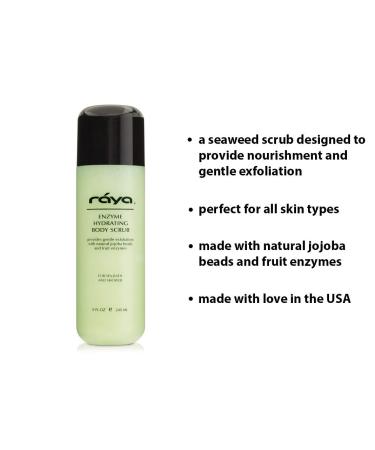 RAYA Enzyme Hydrating Body Scrub 8 oz - Cucumber Scent | Gentle Exfoliating Body Scrub with Seaweed & Jojoba Beads - Buy Online on SooperMarket.com