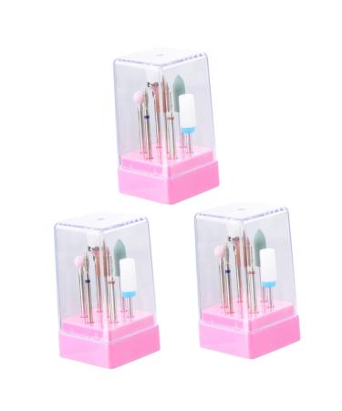 minkissy 3 Sets Cuticle Drill Bit Nail Grinding Head Ceramic Nail Drill Bit Metal Nail Art Manicure Drill Bits Carbide Drill Bits Ceramic Drill Bit Tungsten Steel To Rotate Nail Clippers